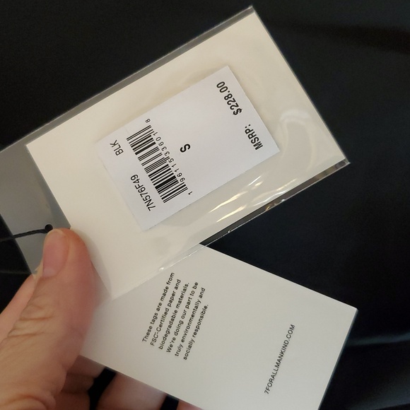 7 For All Mankind Womens Relaxed Bow Silk Blouse In Black Size S NWT'S - Picture 8 of 11